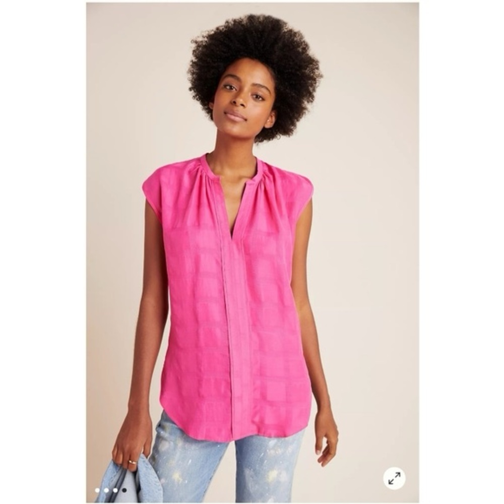 The Odells Pink Silk Blend Blouse – NWT Size L – $166 Retail – Draped Tunic Top